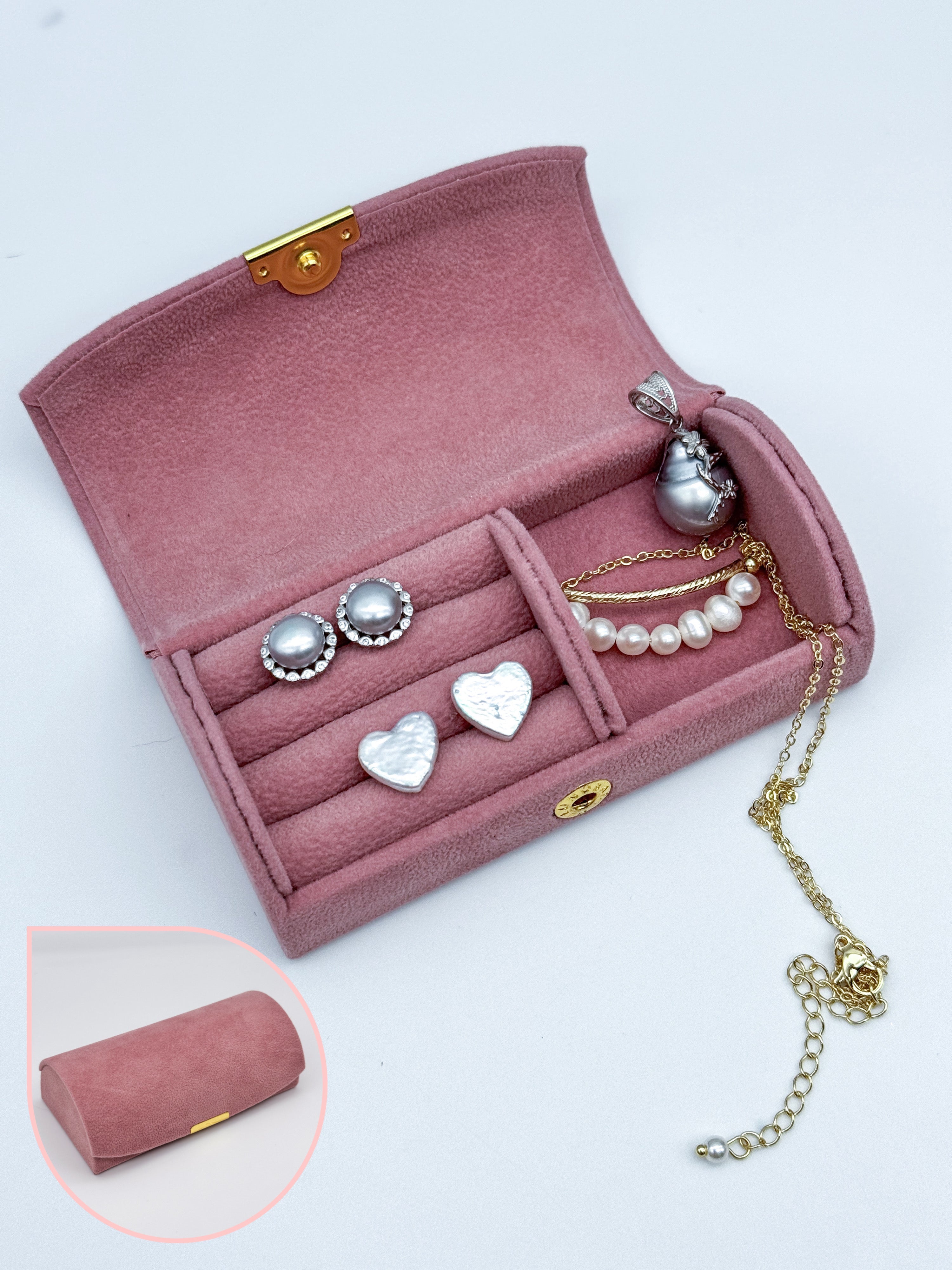 Small Luxury Compact Jewelry Box – Dandelyn's Pearl Boutique