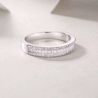 Moissanite Half Eternity Ring in Sterling Silver