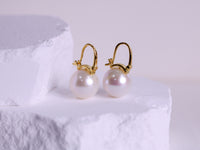 White Edison Freshwater Pearls Kettle Dangling Earrings