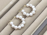 White Akoya Hoop Dangling Earrings