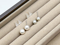 Dainty White Akoya Pearls Stud Earrings