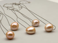 Freshwater Pearl Pendant With Chain Sterling Silver