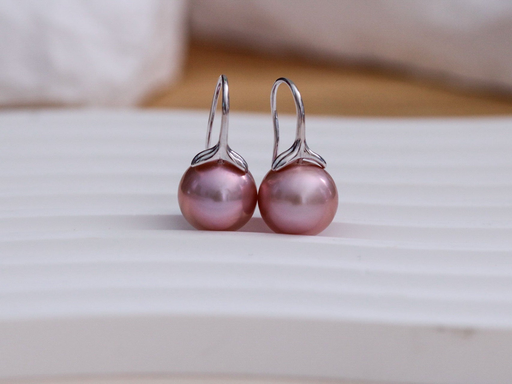 Handmade 7-8mm Freshwater Pearl Drop Earrings – Silver Hooks – Multicolor Baroque
