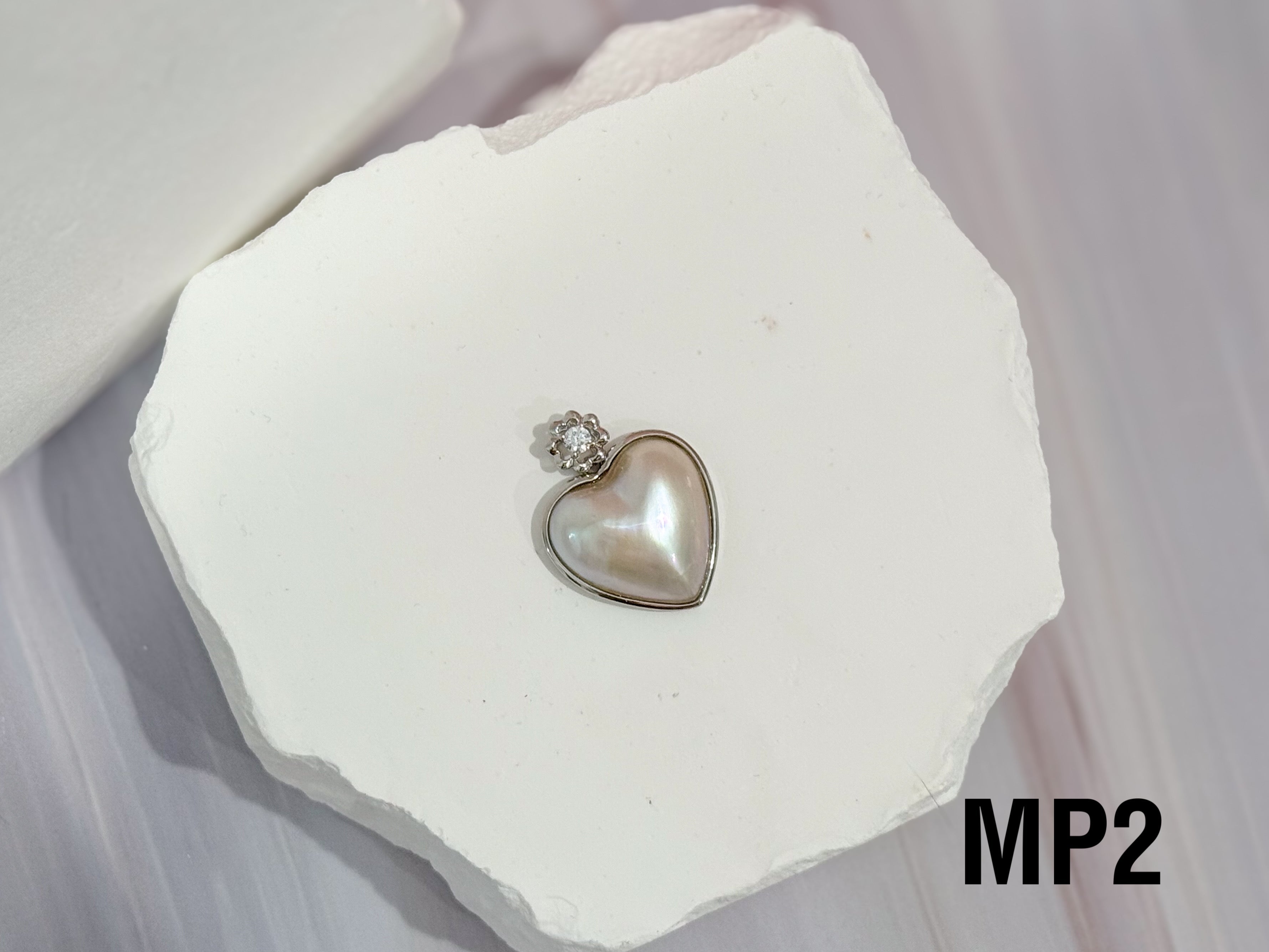 MABE PEARL ペンダントトップ マベパール 約18mm Silver ヴィンテージ マベパール シルバーギルト ペンダントトップ