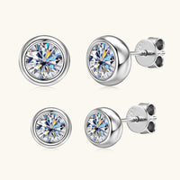Moissanite Bezel Stud Earrings