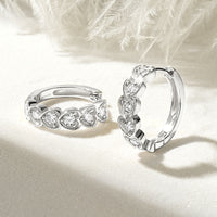 Moissanite Heart Hoop Earrings