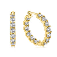 3mm Moissanite Hoop Earrings in Vermeil Setting
