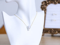 Dewdrop Baroque South Sea Floating Pearl Necklace