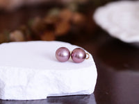 Metallic Pink Edison Freshwater Pearls Stud Earrings