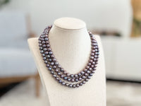 Black/Peacock Freshwater Pearl Rope Length Necklace